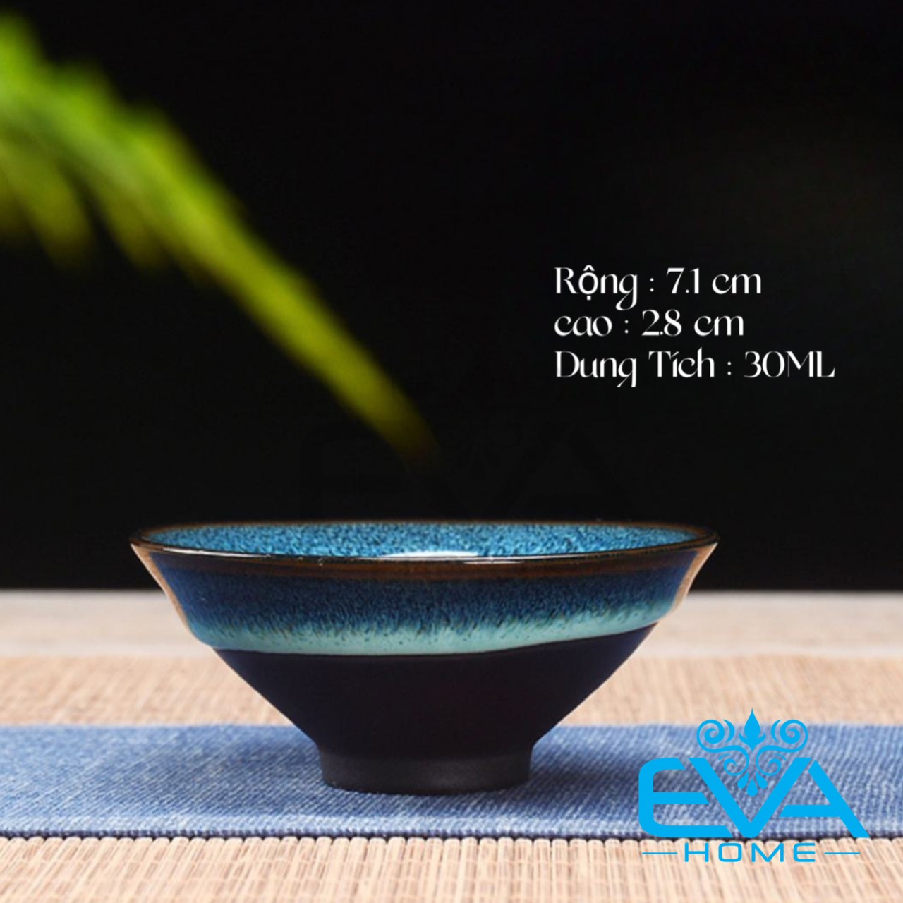 Bộ Ấm 6 Chén Pha Trà Gốm Sứ Men Xanh Thiên Mục Cao Cấp
