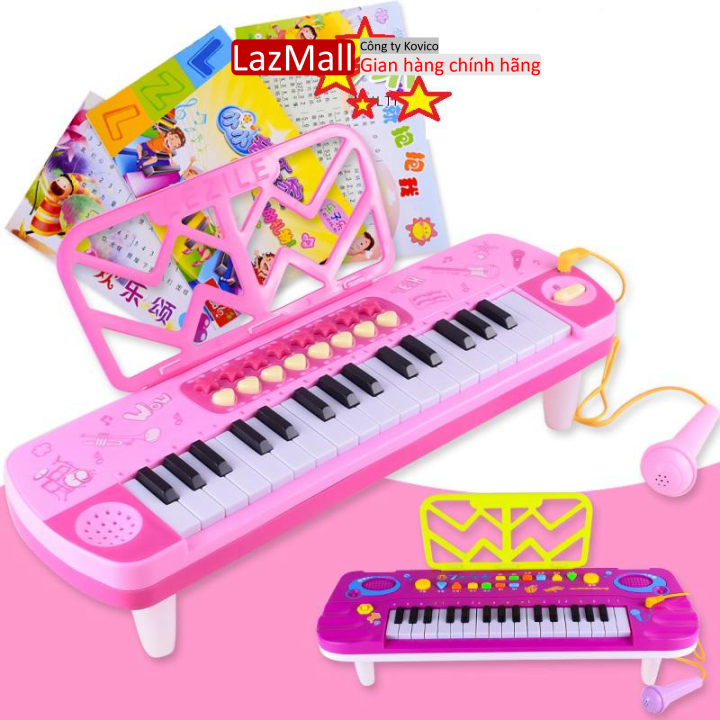 Đàn piano kèm mic cho bé, đồ chơi có nhạc cho bé giúp bé phát triển khả năng âm nhạc
