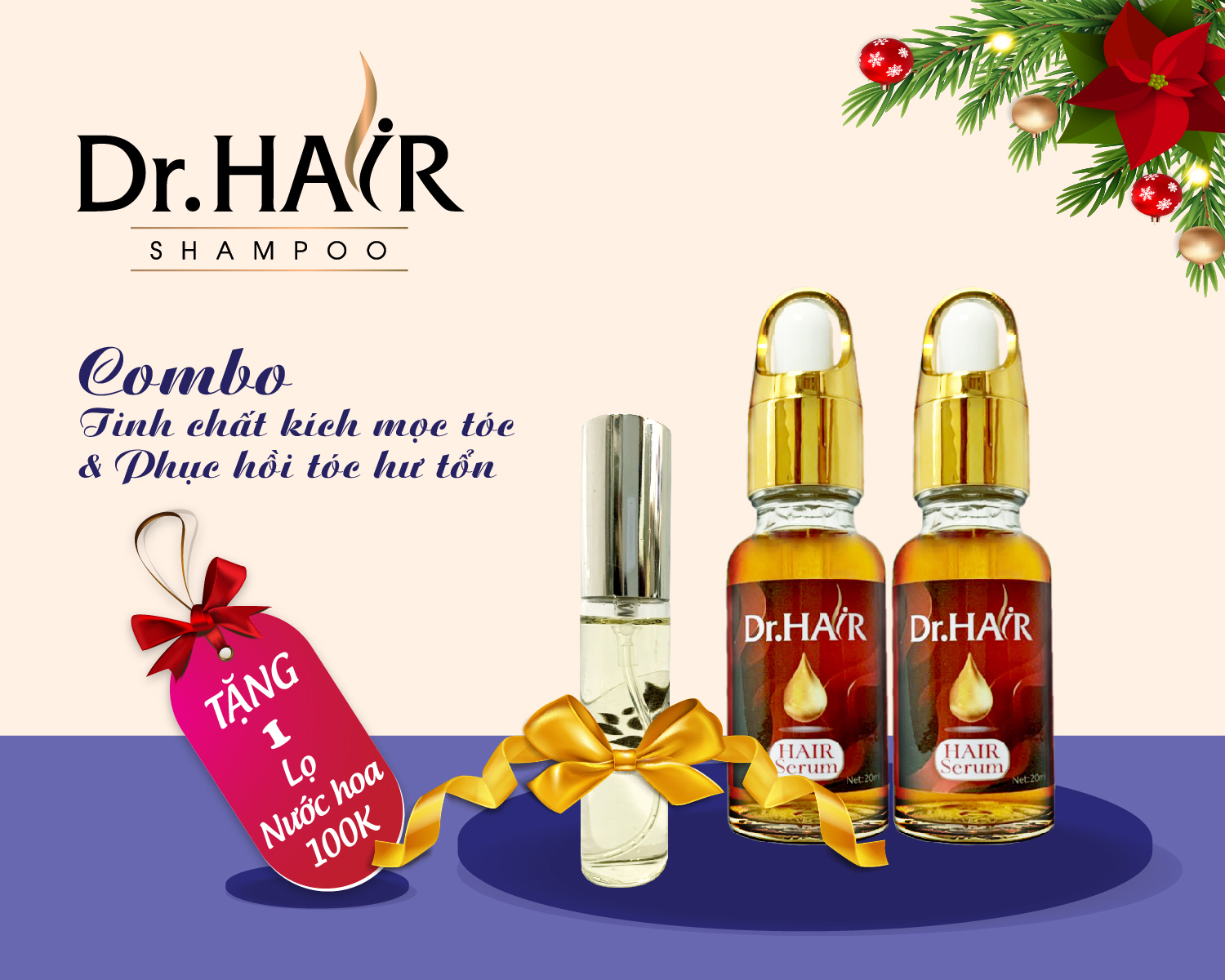 Combo Tinh Chất Hỗ Trợ Mọc Tóc Và Kích Thích Mọc Tóc 20ml Dr Hair