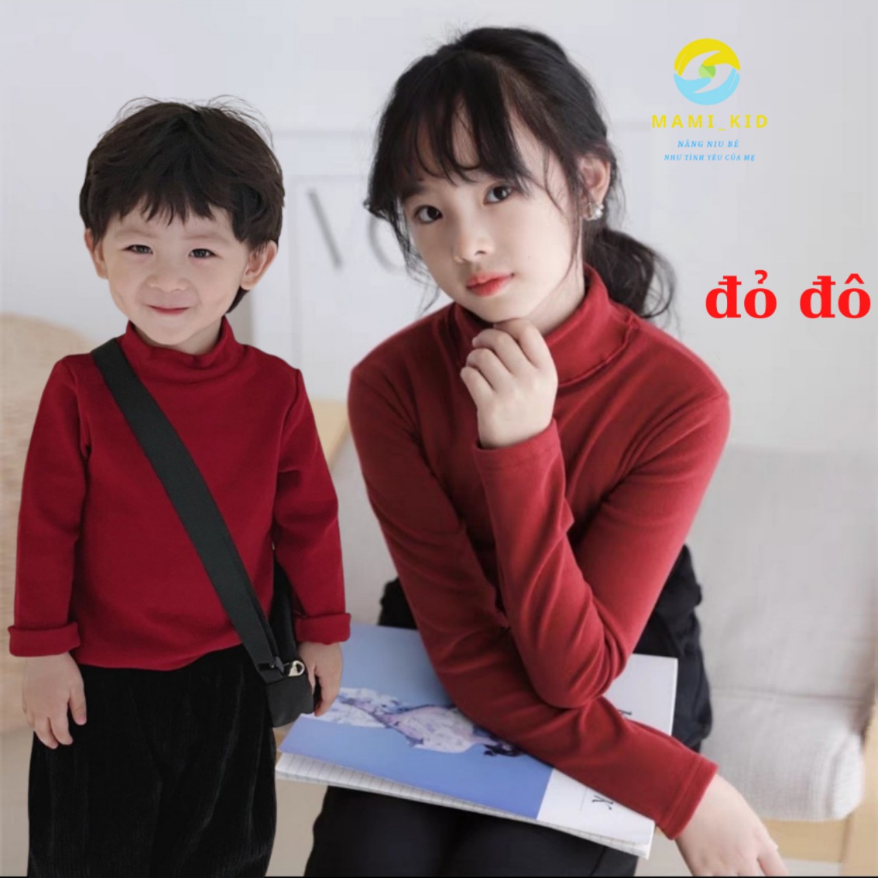 Áo giữ nhiệt cho bé cổ 5p siêu ấm 10-40kg, chất len tăm mềm đẹp mamikid