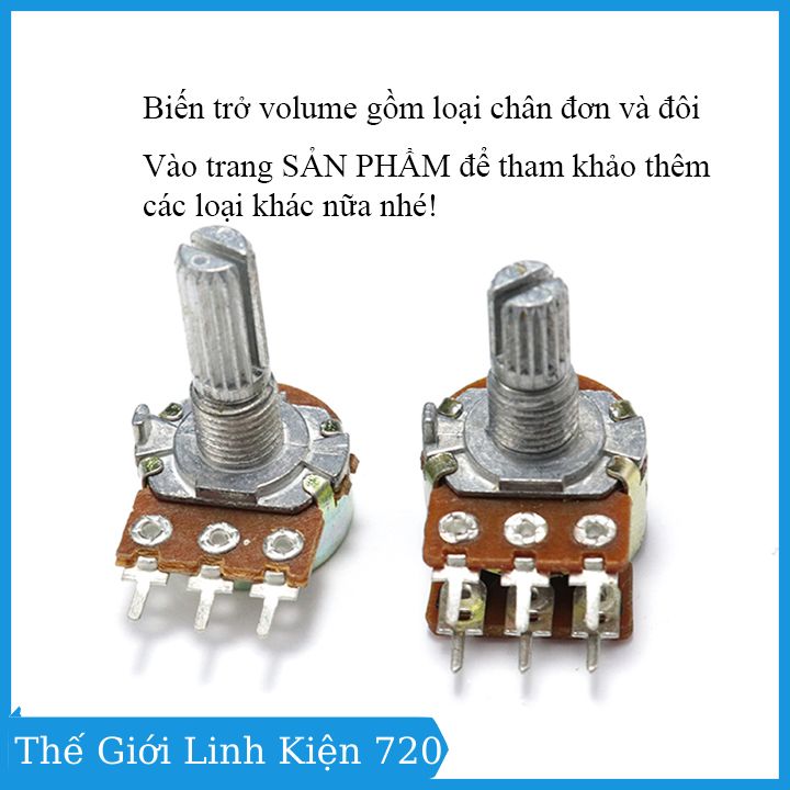 Biến trở volume 1M, chiết áp đơn 3 chân WH148
