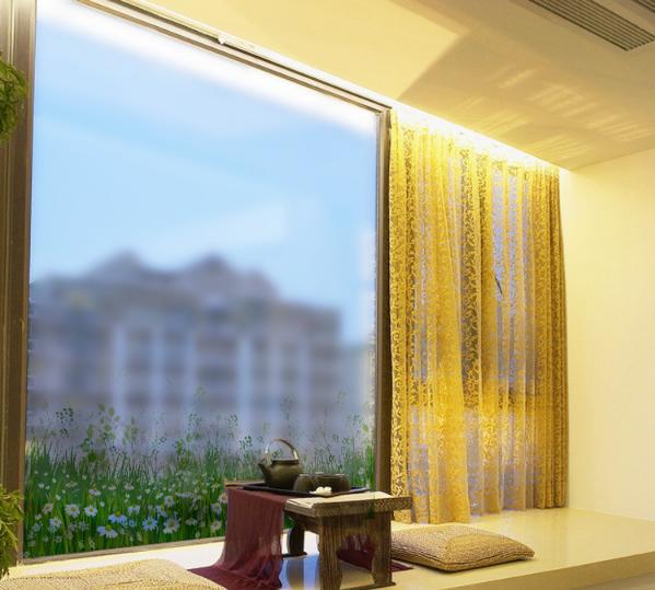 [HCM]Decal Dán Kính Cao Cấp - chân tường Cỏ Dại ( 60x58 )-DK7171