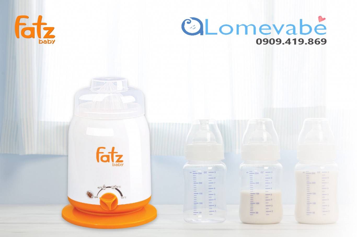 [HCM]MÁY HÂM SỮA 4 CHỨC NĂNG FATZBABY