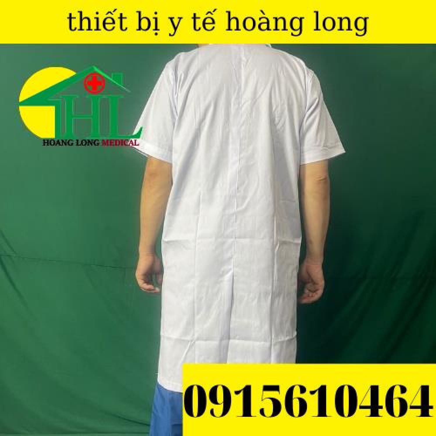 Áo Blouse (BluE) Bác Sĩ Nam/Nữ Cộc Tay Dáng Dài