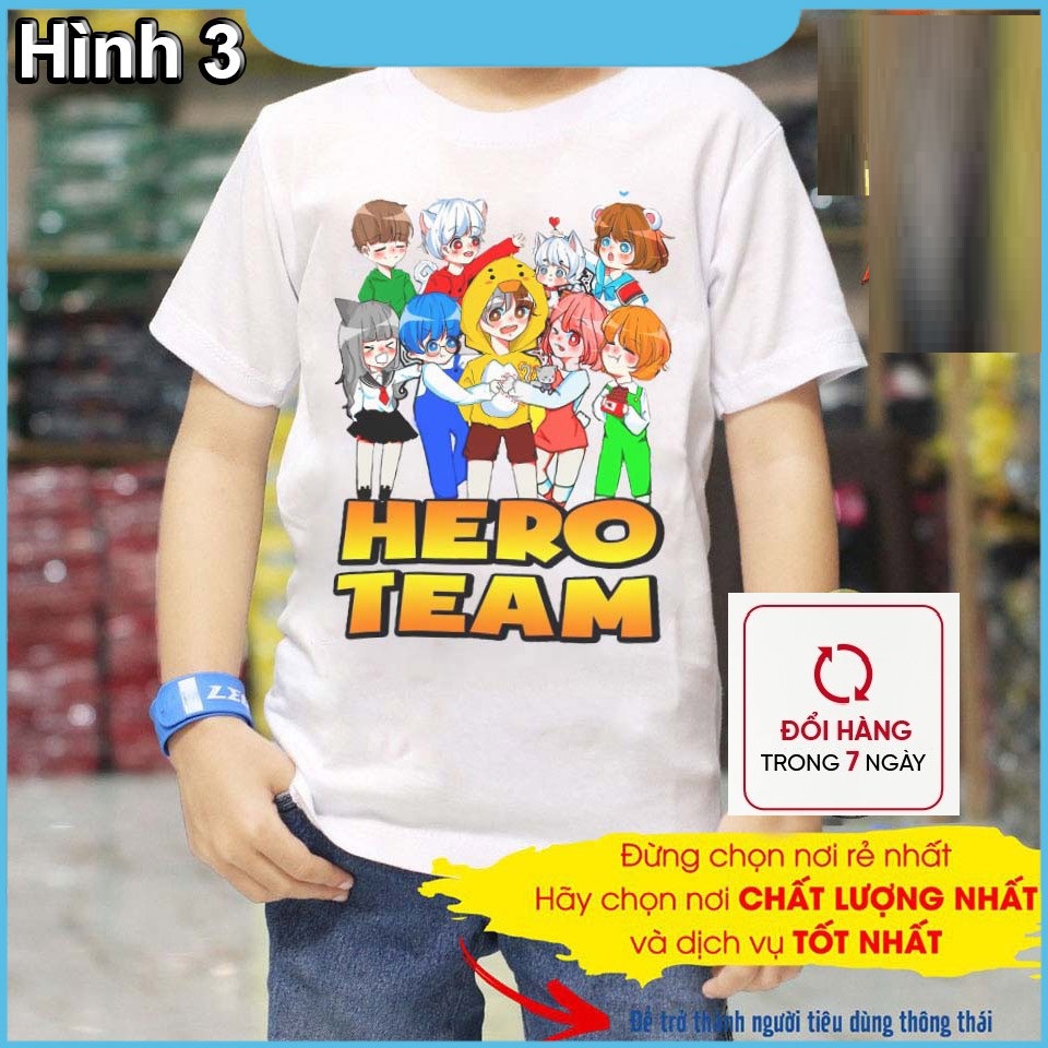 Áo hero team toàn thành viên siêu đẹp | áo thun hero teambé trai bé gái m1