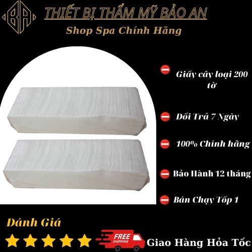 GIẤY LAU MẶT (Cây 200 tờ LOẠI DÀY) DÙNG CHO SPA, THẪM MỸ VIỆN