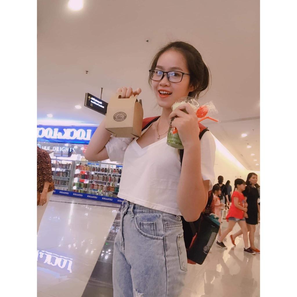 Áo croptop cổ tim KAN1802