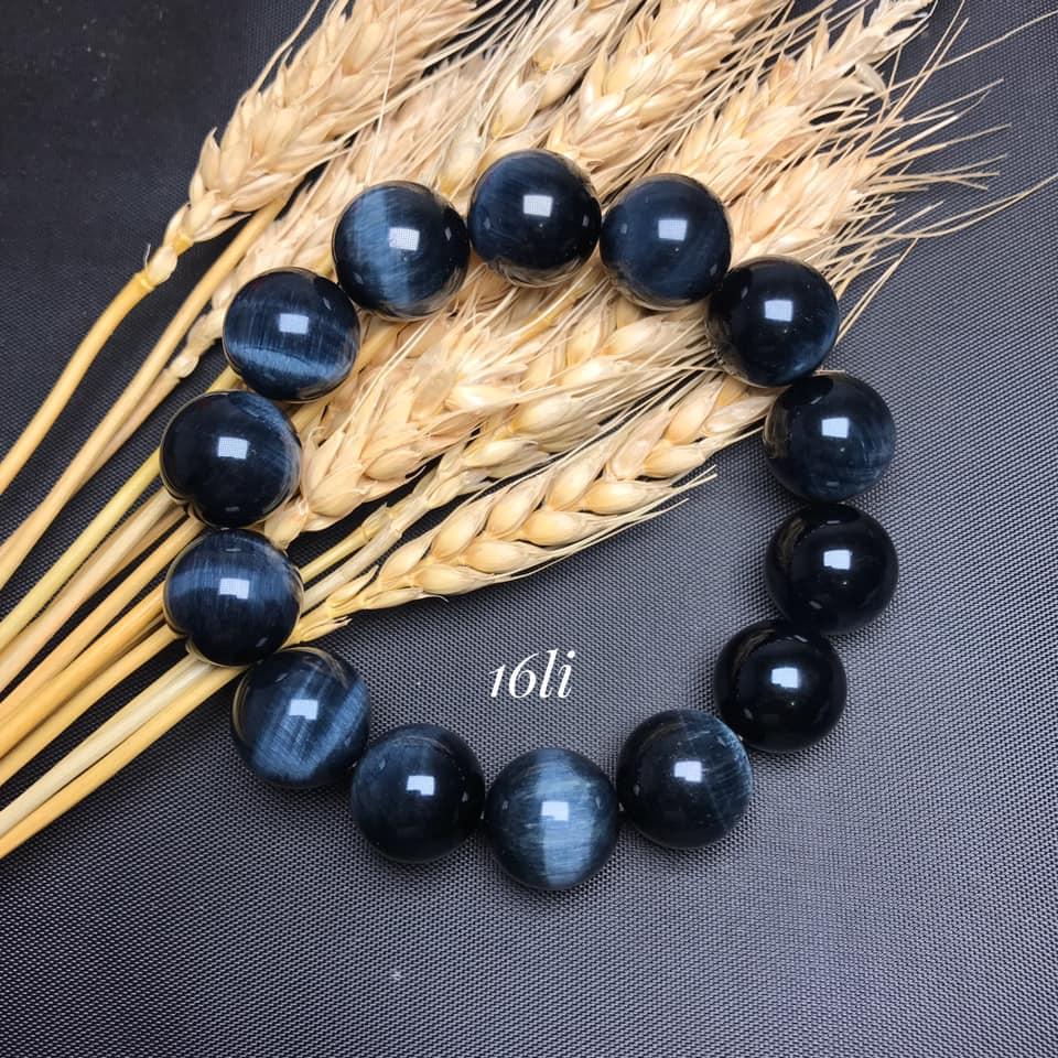 Vòng tay đá mắt hổ xanh đen