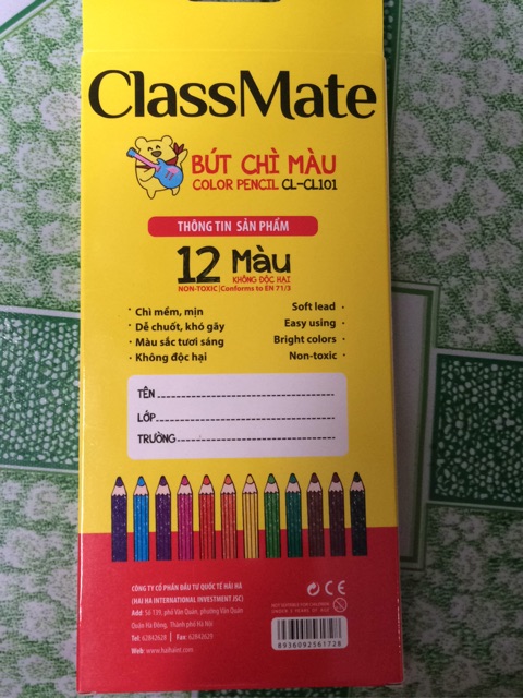 Bút Chì Màu (12 Màu) Classmate
