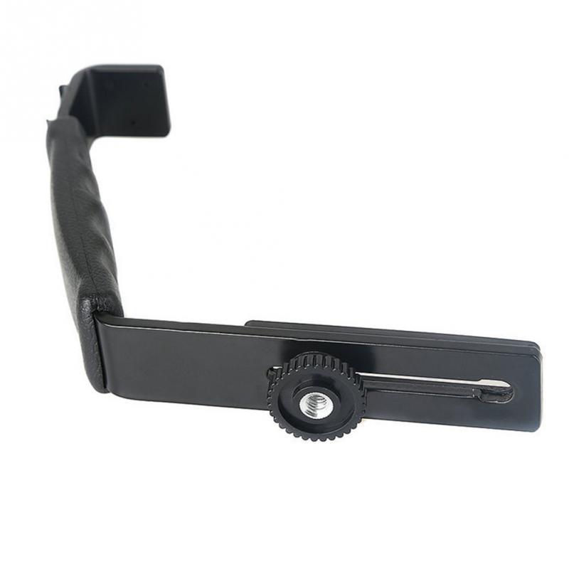 Thanh Bracket chữ L gắn đèn Led Microphone Flash 2 chân hot shoe
