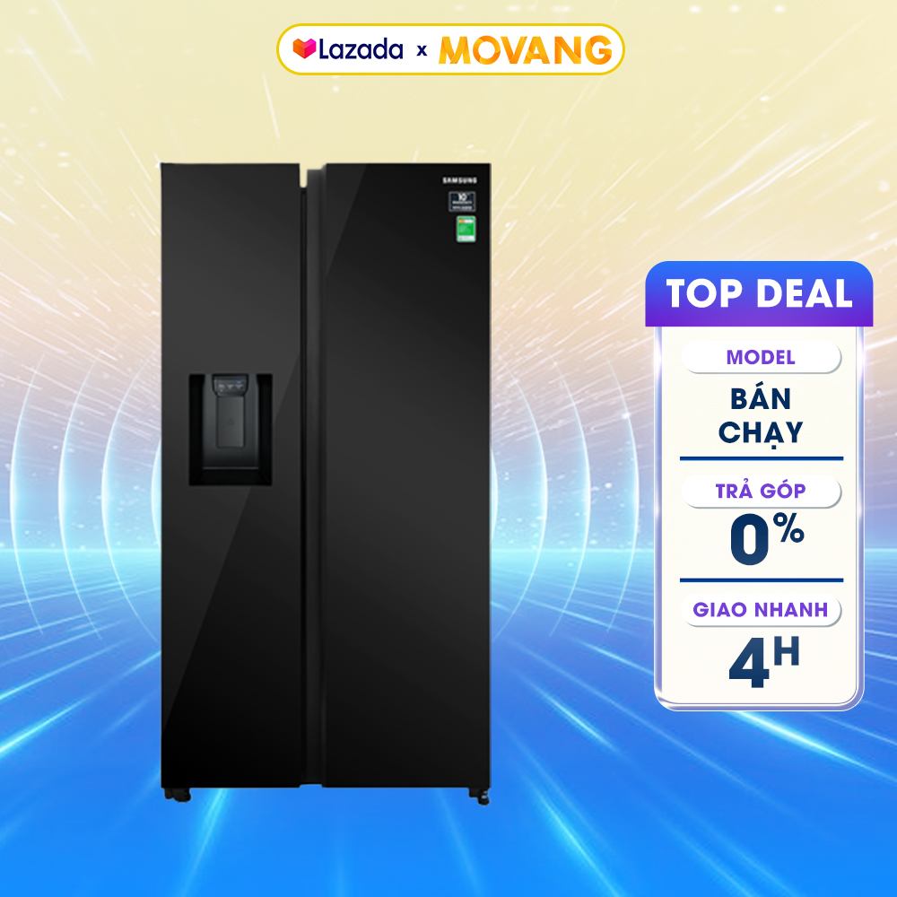 [GIAO TẠI HCM]Tủ lạnh Samsung Inverter 617 lít RS64R53012C/SV - Tiện ích:Làm lạnh nhanh Làm đá nhanh Làm đá tự động Inverter tiết kiệm điện Lấy nước bên ngoài Ngăn đá lớn Chuông báo cửa mở Lấy đá bên ngoài. Bộ lọc khử m
