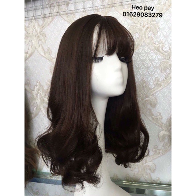 Tóc giả nguyên đầu xoăn 40cm