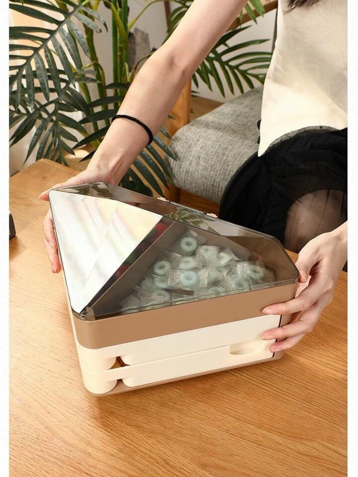 Hộp mứt kim cương 3 tầng xoay
