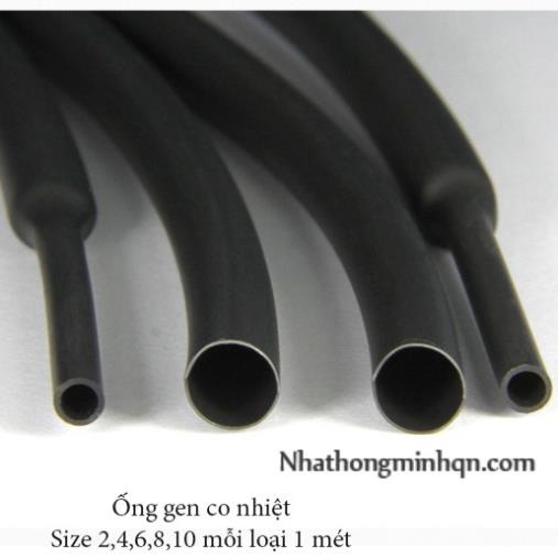 Ống ghen co nhiệt phi 2 đến phi 10 - mỗi loại dài 1 mét