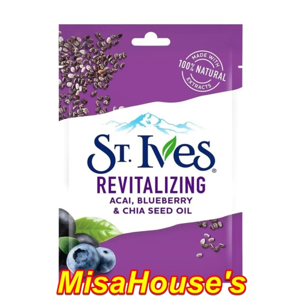 Combo 5 Mặt Nạ ST.Ives Revitalizing Acal Blueberry Chia Dưỡng Da 15g cao cấp