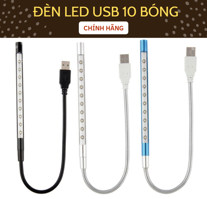 Đèn led 10 bóng - đèn usb siêu sáng - hàng chính hãng