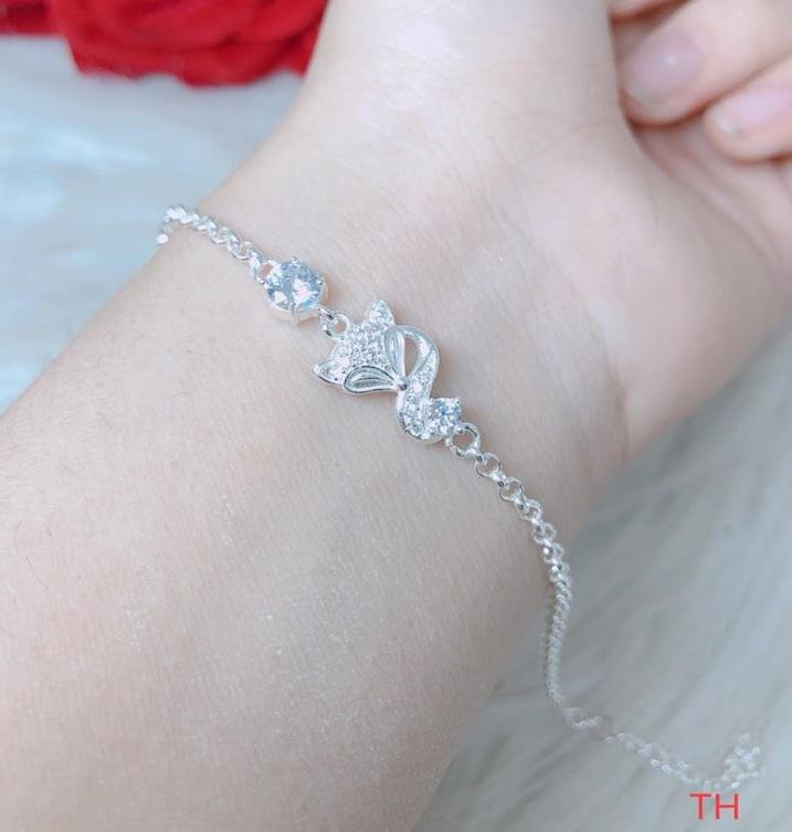 Lắc tay bạc mặt hồ ly đính đá MS85