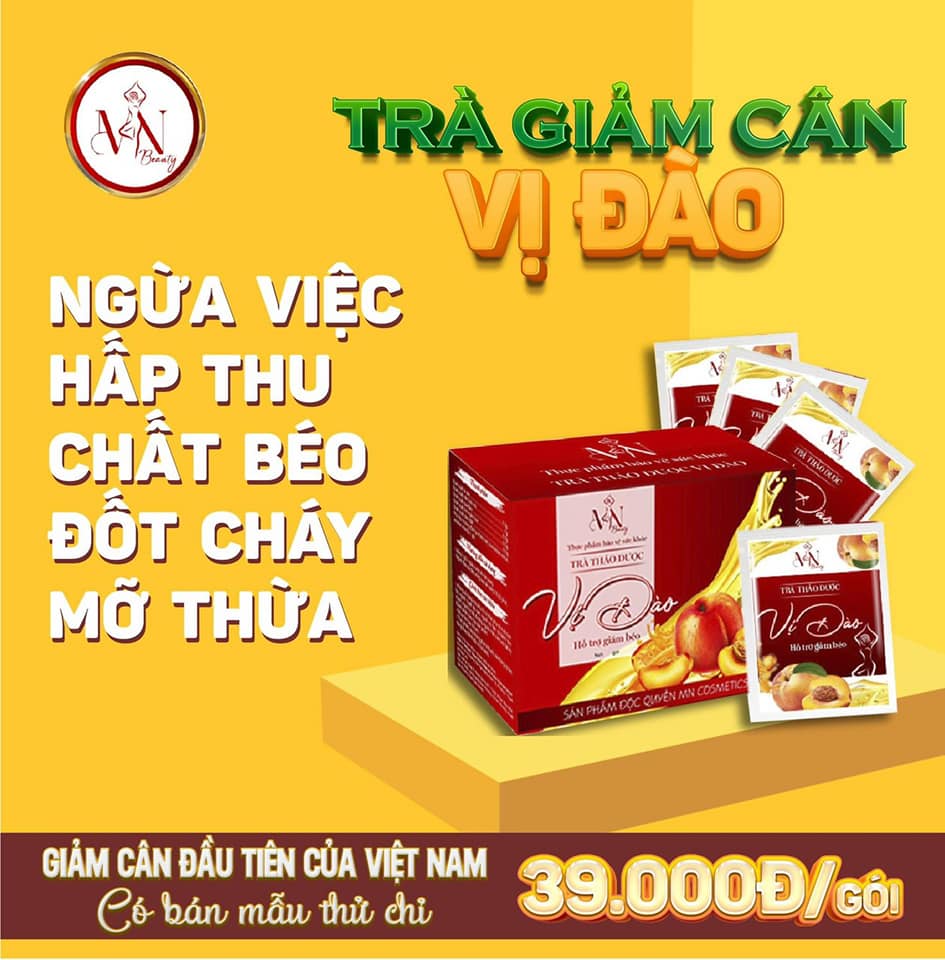 Trà đào trà giảm cân vị đào đông anh collagen x3 - hộp 15 gói - hàng chính hãng
