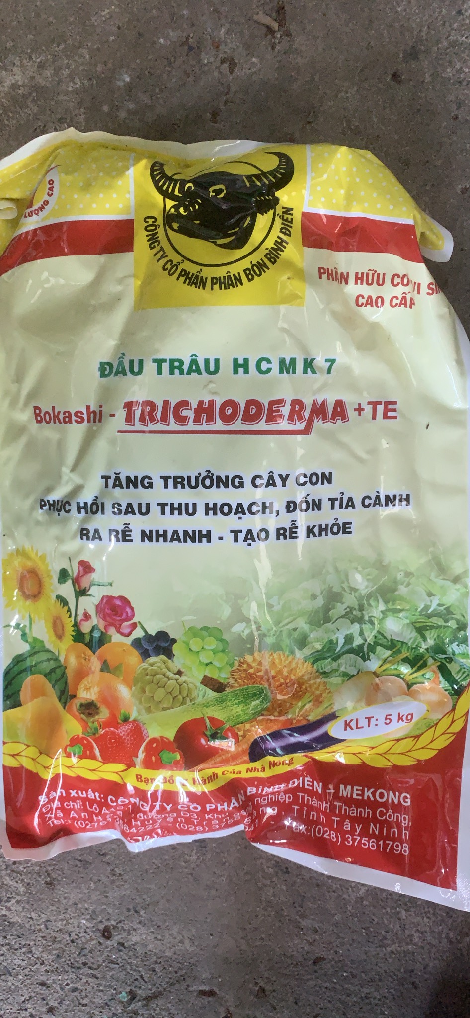 Phân đầu trâu hữu cơ hcmk7 trichoderma + te - 5kg