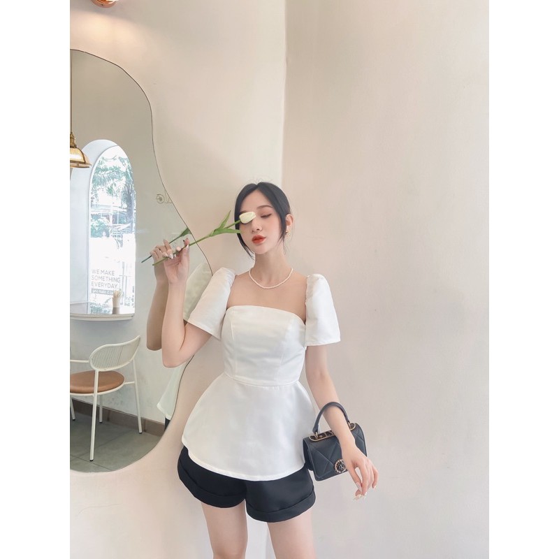 [Mã LAZFASHION42 - giảm 15% đơn từ 349k] Áo Chít Eo Tay Phồng- HONEY TOP