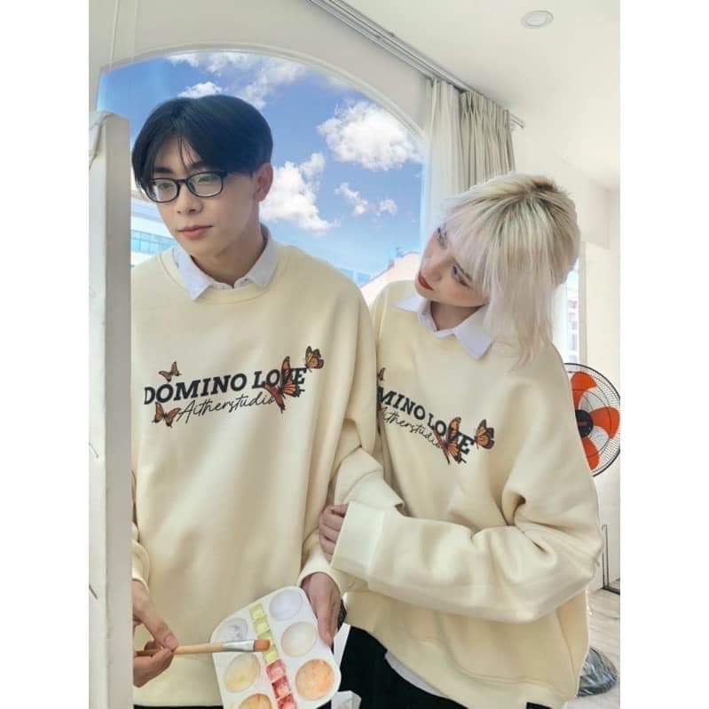 Áo Sweater nỉ họa tiết  tình yêu (trong luong tu 40kg den 65kg)