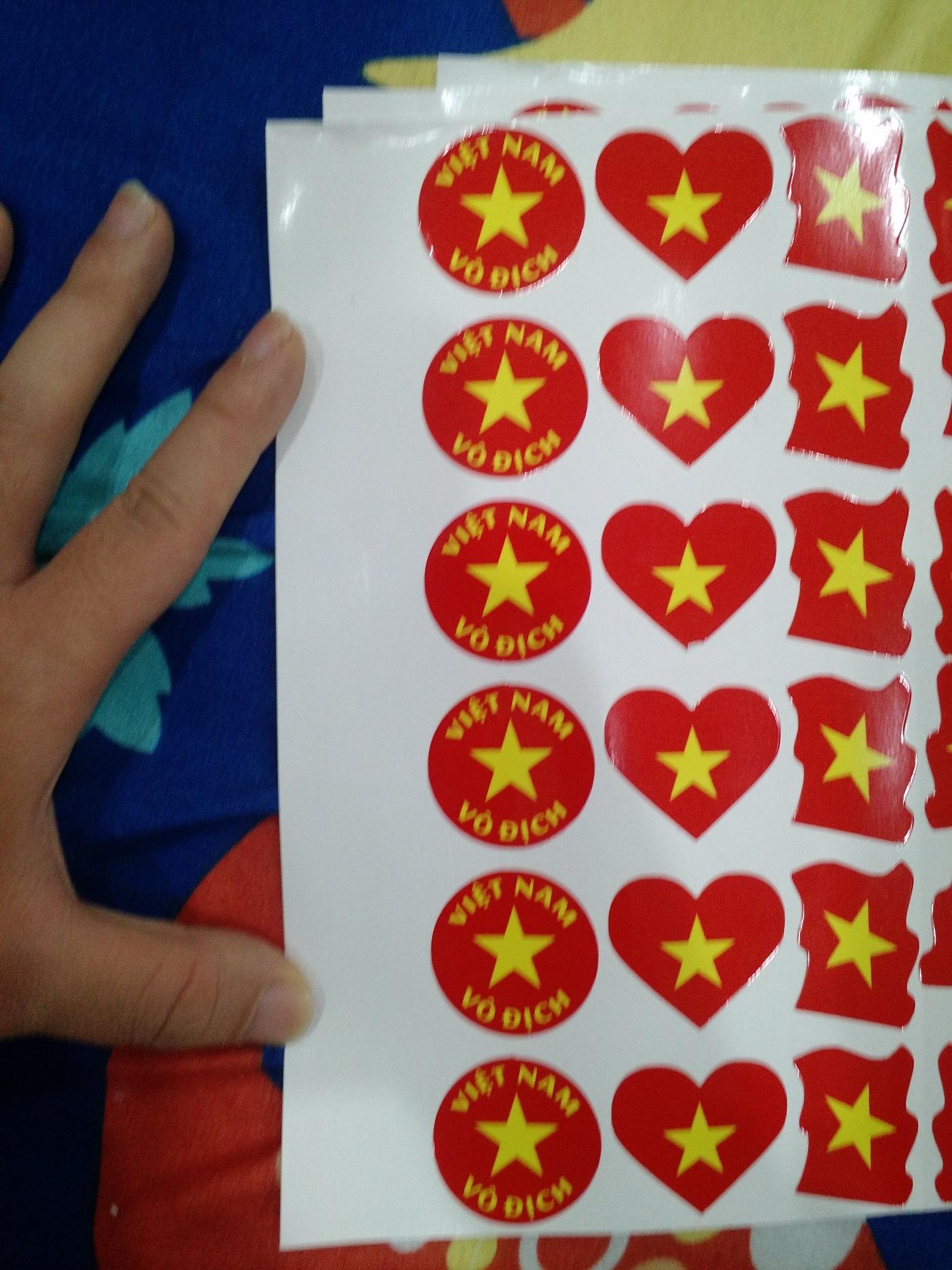 Combo 5 tem dán mặt việt nam vô địch