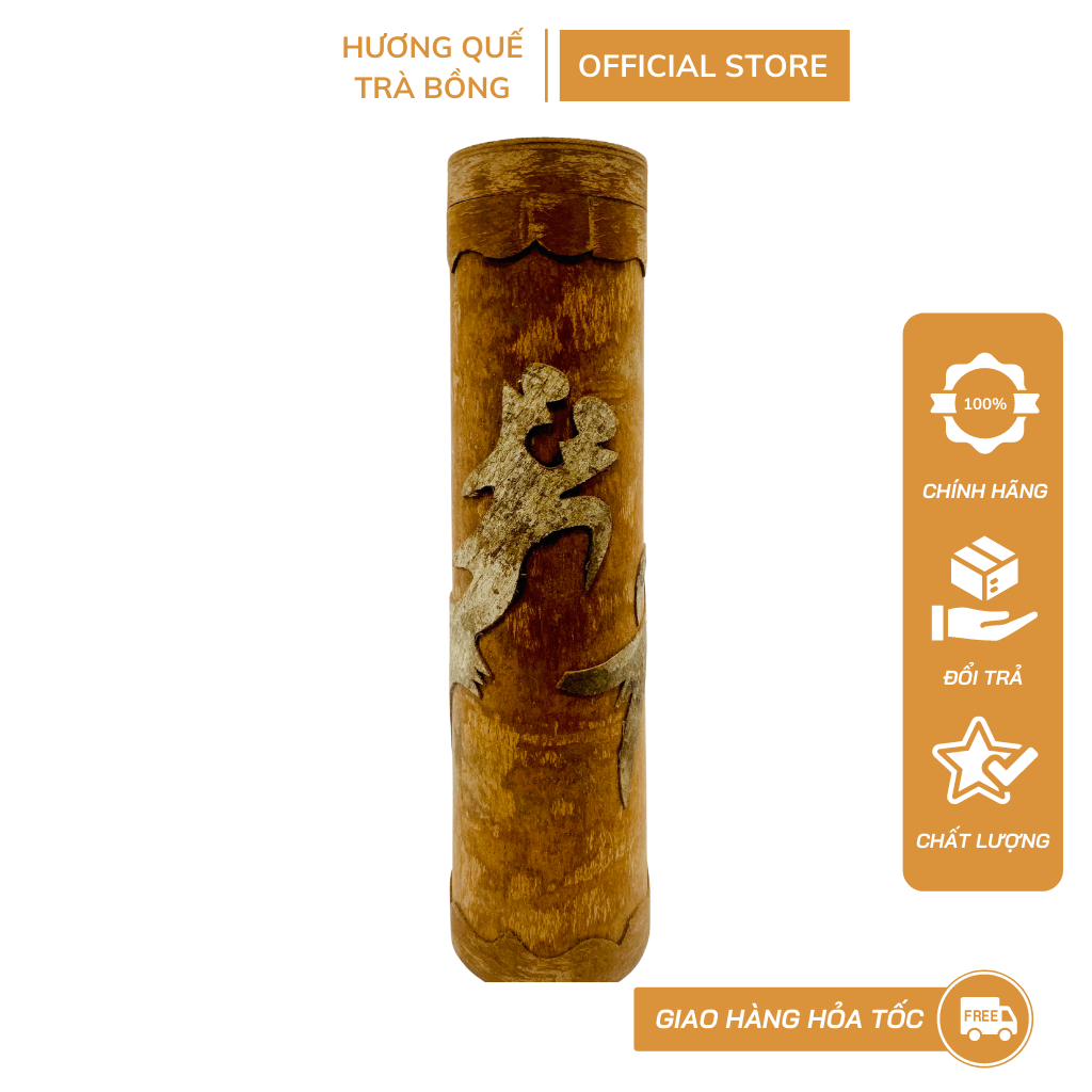 Ống Đựng Nhang Bằng Vỏ Quế (40cmx7.5cm)