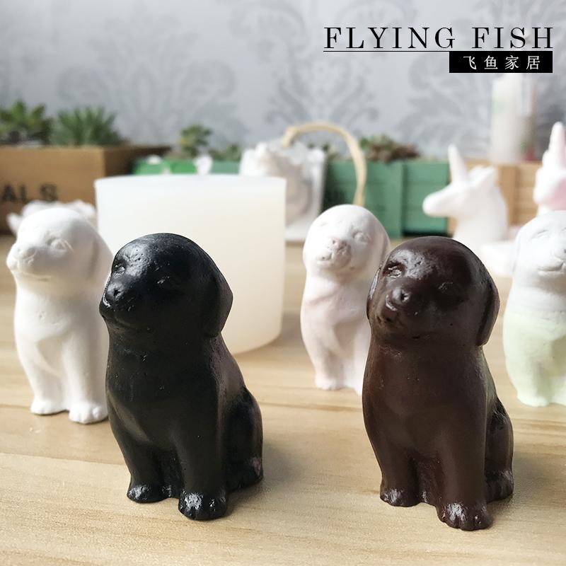 Cá Đồ Dùng Gia Đình Thạch Cao Cỏ Thơm Vật Trang Trí Gắn Trên Ô Tô Con Chó Con 3D Chó Labrador Silicone Bộ Tạo Khuôn Hình