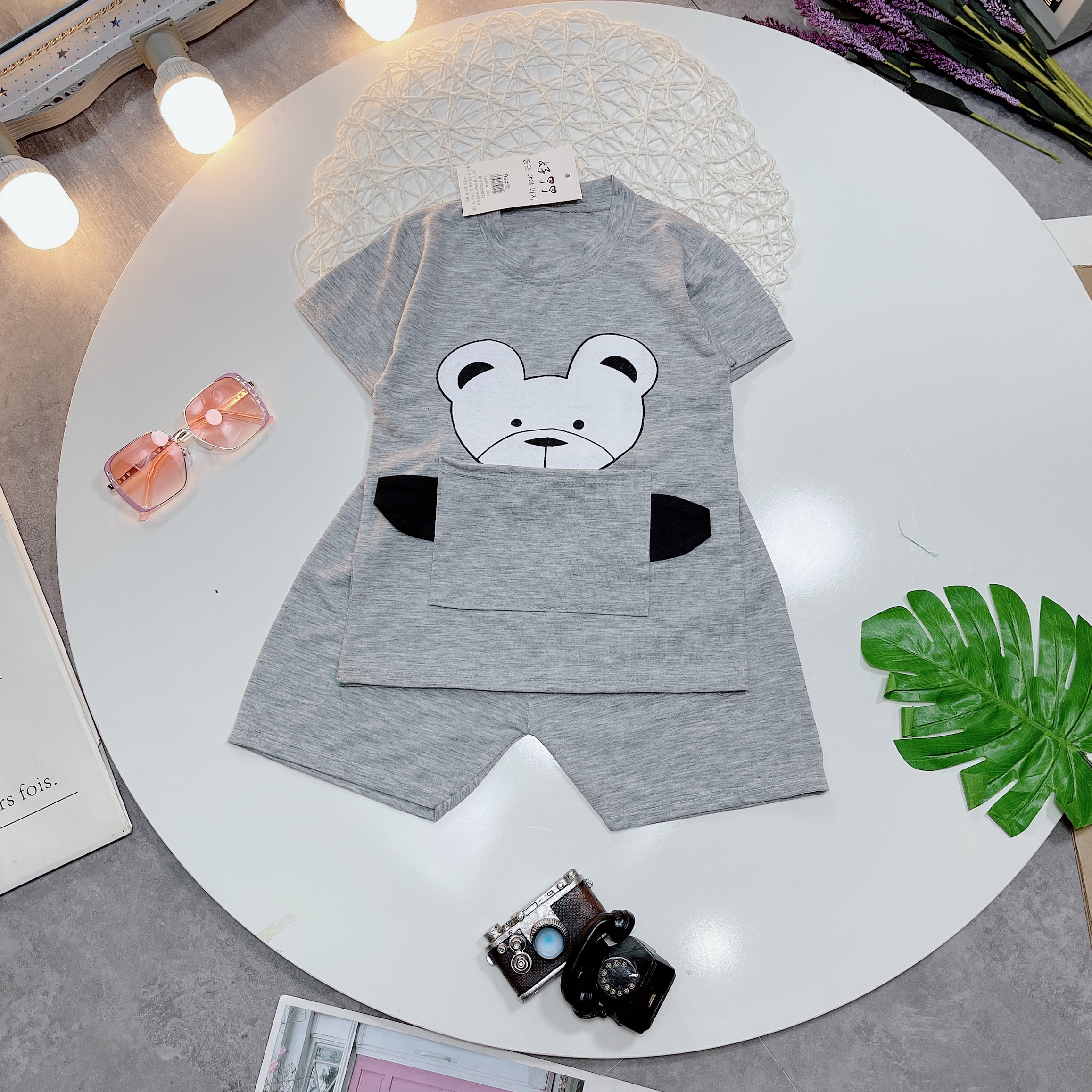 Bộ coton co giãn 4 chiều(có túi bụng) cuổho bé trai, bé gái(0-5 tuổi)