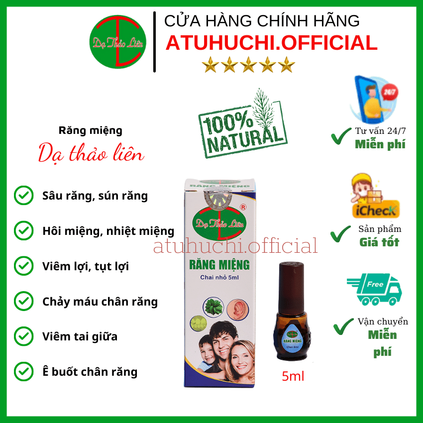 [Freeshipmax+quà 18k] Tinh Dầu Răng Miệng Dạ Thảo Liên 5ml
