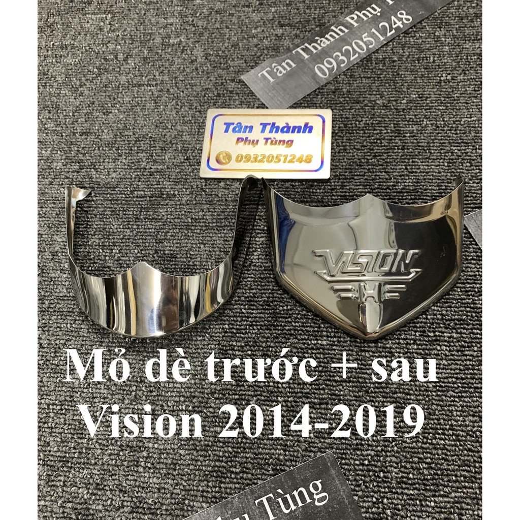 Mỏ dè trước sau inox gắn vision 2014-2019