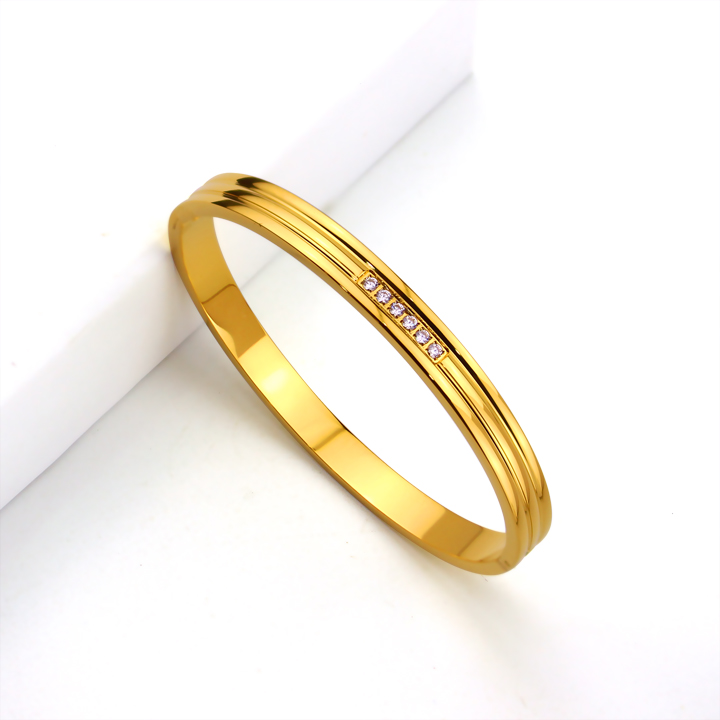 [Tặng kèm hộp] VÒNG TAY TITAN TRƠN – DẠNG OVAL – KHÓA GÀI TIỆN LỢI – BẢN 5MM