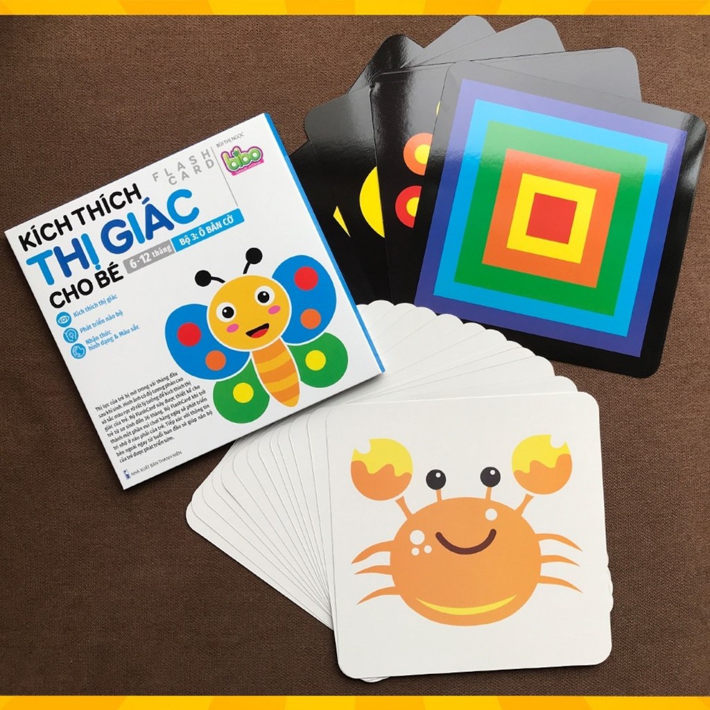Bộ Thẻ Kích Thích Thị Giác Cho Bé từ 0 đến 4 Tuổi Loại Lớn - FlashCard Kích Thích Não Bộ Cho Trẻ Em In 2 Mặt Chống Thấm Nước