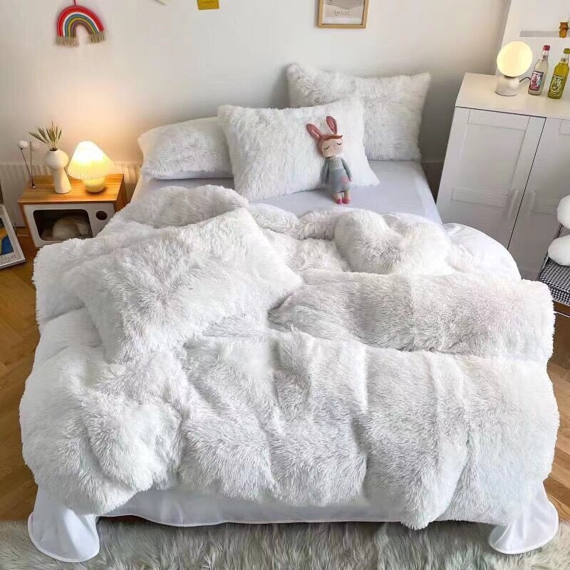 bộ chăn ga gối 5 món nỉ lông tim💗💗💗