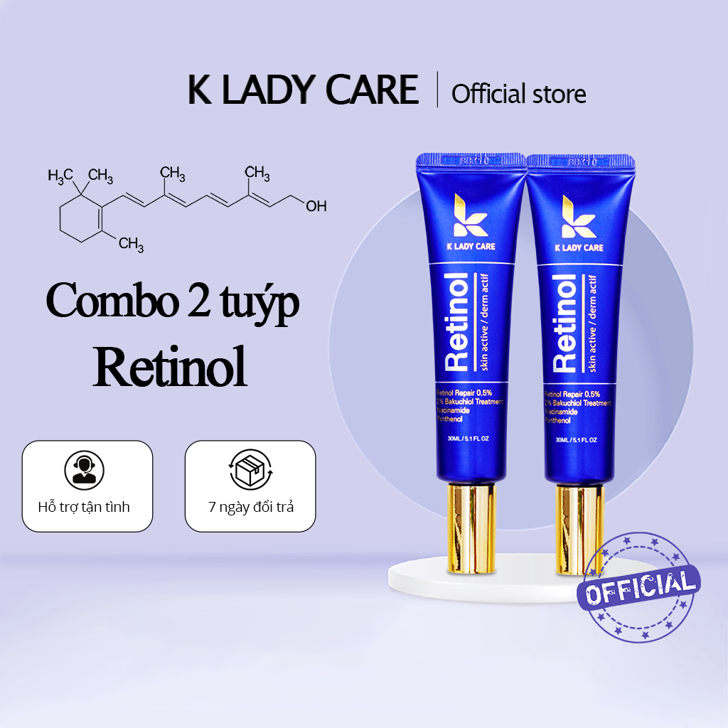 Quà tặng Combo 2 tuýp Retinol bakuchiol 2% treament K Lady Care 30ml