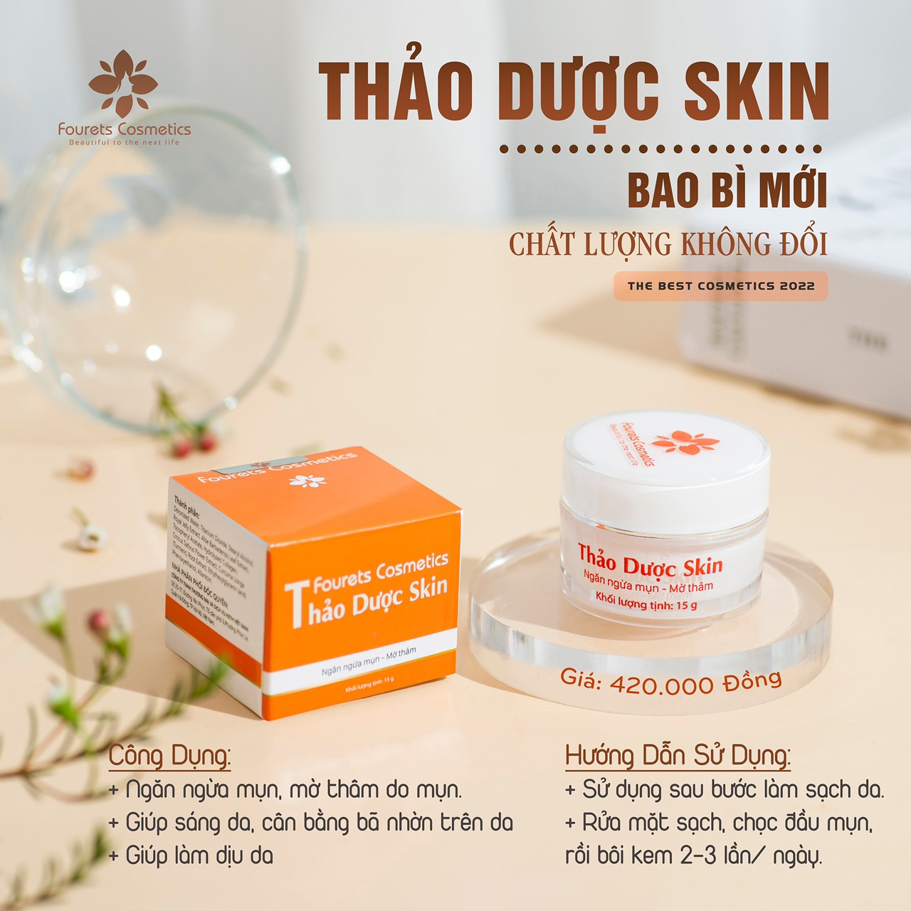 Cao mụn Thảo dược skin Fourets cosmetics