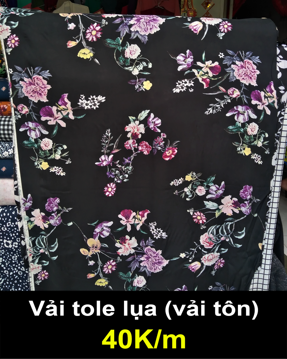 Vải tole lụa siêu mềm mịn may đồ đầm, váy, áo kiểu 40K/m (khổ 1.5m) (không co giãn)