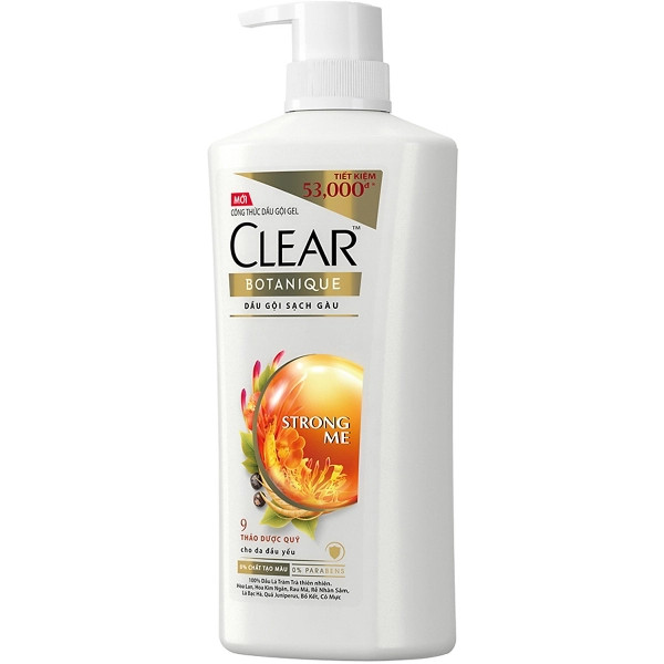 Dầu gội sạch gàu Clear Botanique 9 thảo dược quý (Chai 630g)