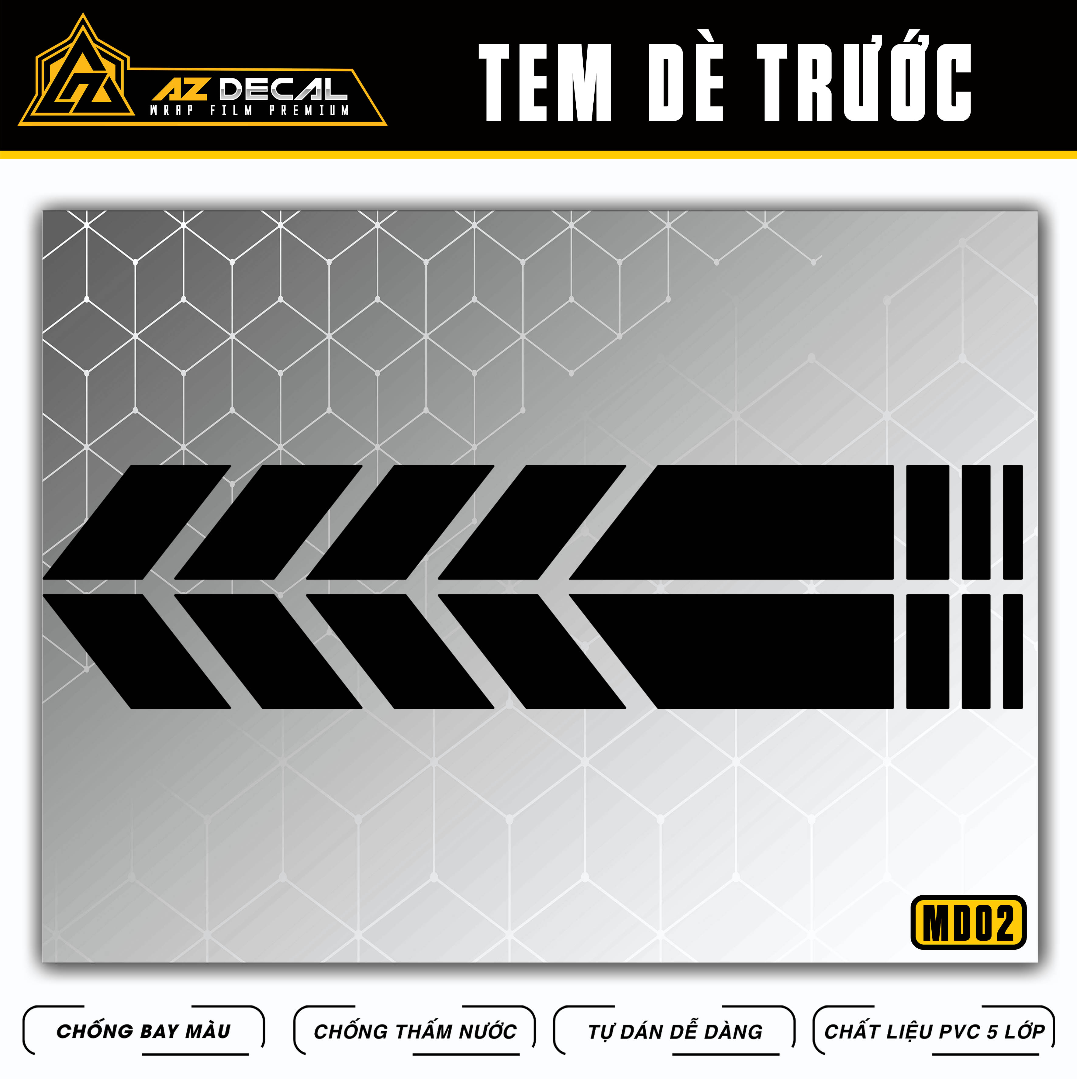 Tem Mỏ Dè Dán Mõm Xe Máy, Xe Điện Phong Cách Thể Thao | MD02 | Decal Dán Dè Xe Chất Liệu PVC Cao Cấp Chống Nước, Bền Màu - Azdecal