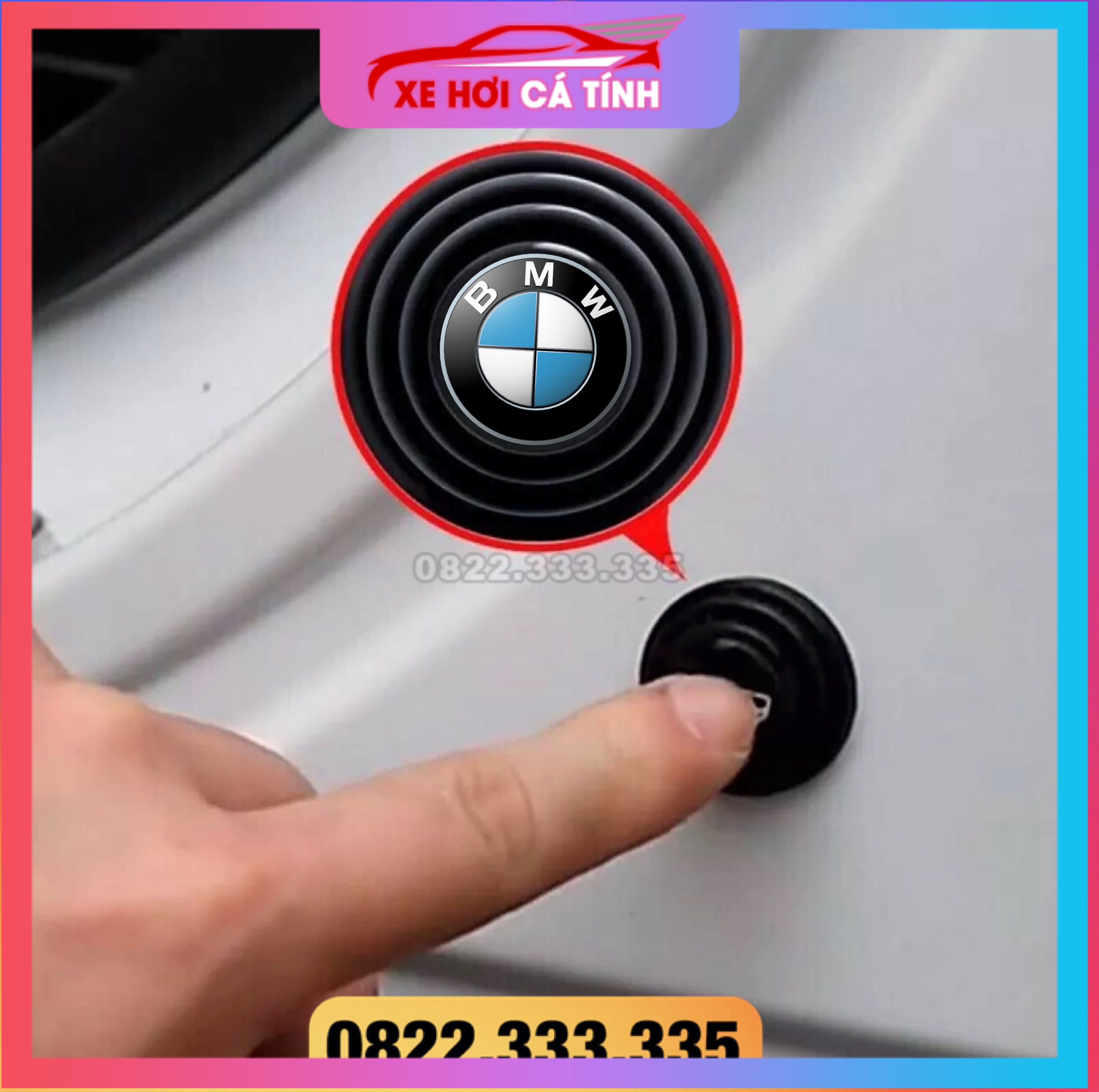 Nút dán giảm lực đóng bảo vệ cửa xe ô tô, miếng dán Silicon bảo vệ cửa ô tô logo các hãng xe