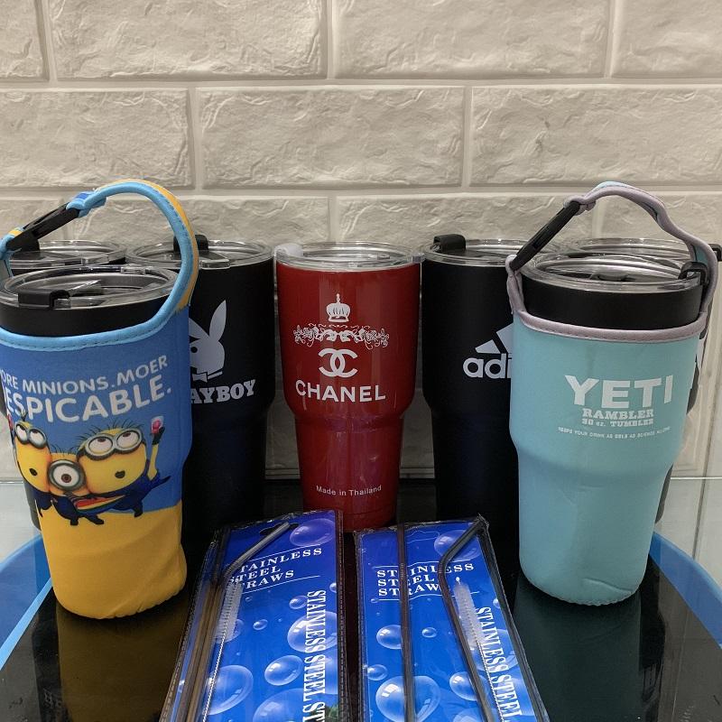 Ly Giữ Nhiệt YETI 900ml nhập khẩu Thailand ( kèm túi đựng, 2 ống hút INOX và cọ rửa )