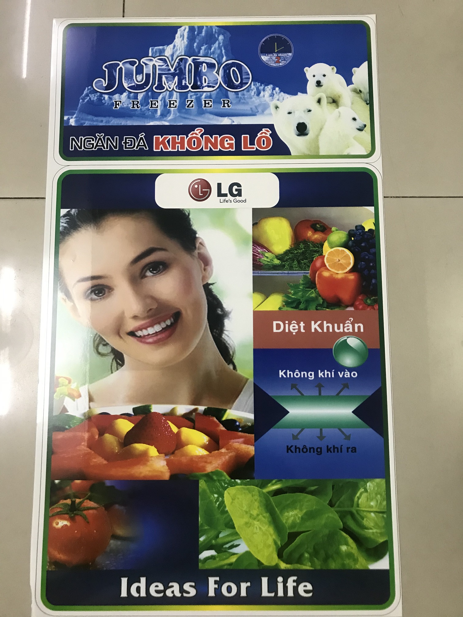 [HCM]Miếng dán tủ lạnh LG  - Tem dán tủ lạnh LG