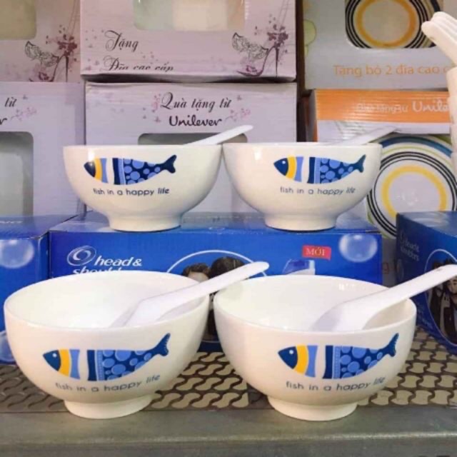 [HCM]Bộ chén sứ cao cấp hàng quà tặng dầu gội Head
