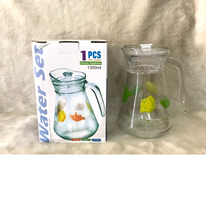 BÌNH ĐỰNG NƯỚC THỦY TINH 1300ML CAO CẤP