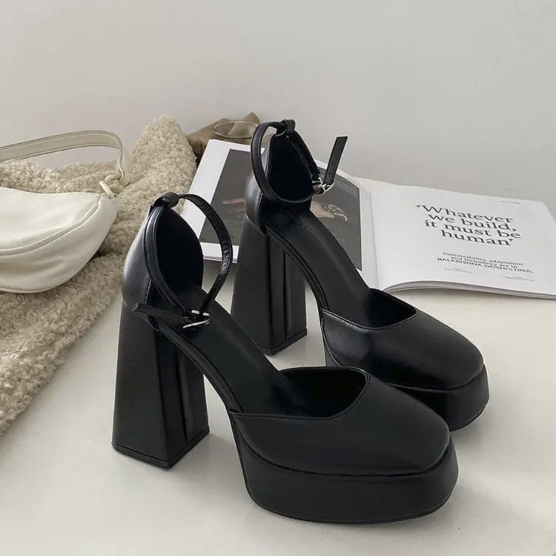 giầy cao gót bít mũi cao 12cm sang chảnh