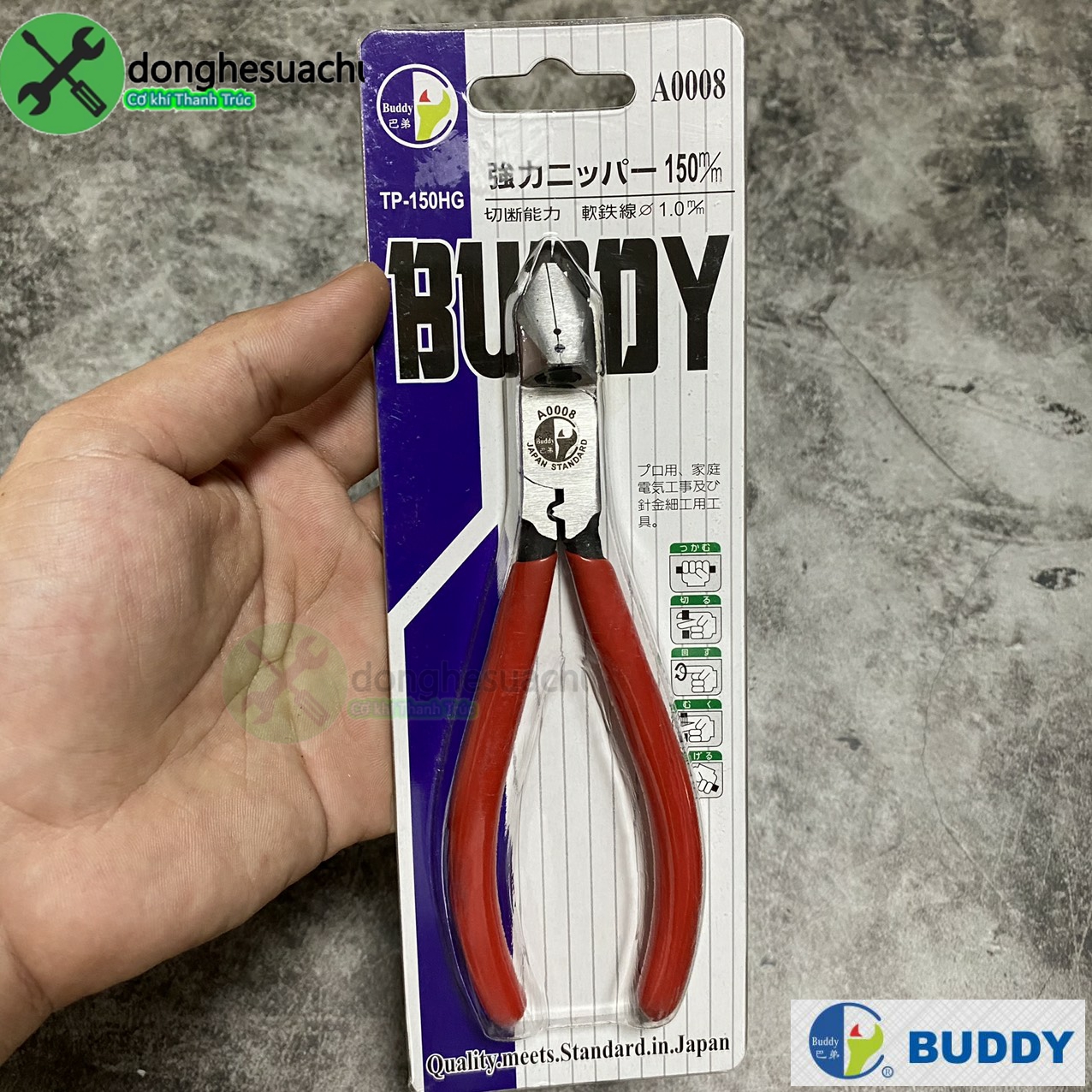 [HCM]Kềm cắt bấm cos Buddy A0008 150mm Đài Loan