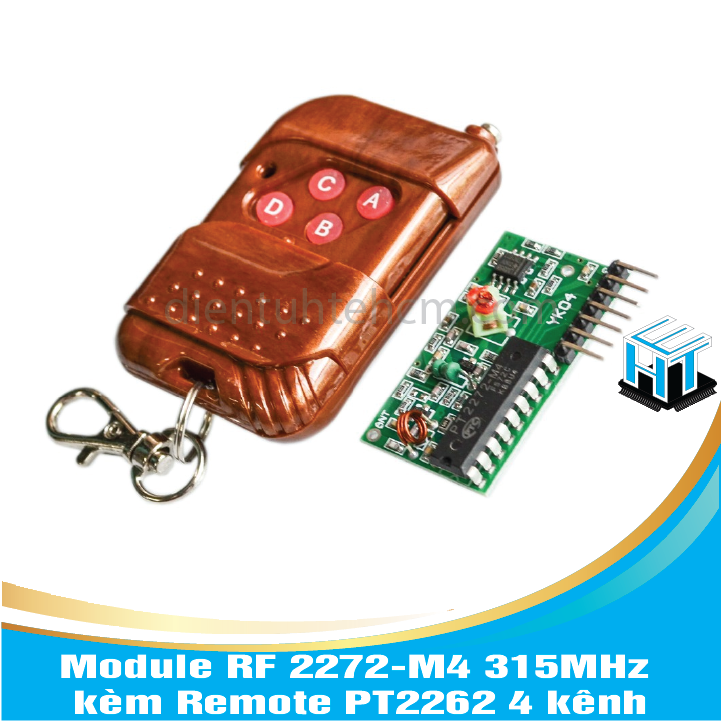 Module RF 2272-M4 315MHz kèm Remote PT2262 4 kênh