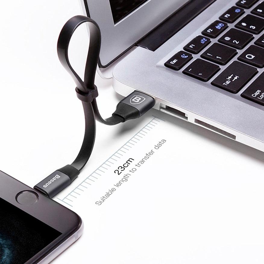 Cáp sạc và truyền dữ liệu Baseus Lightning Portable 23cm (2A Sạc nhanh Siêu ngắn Siêu bền)