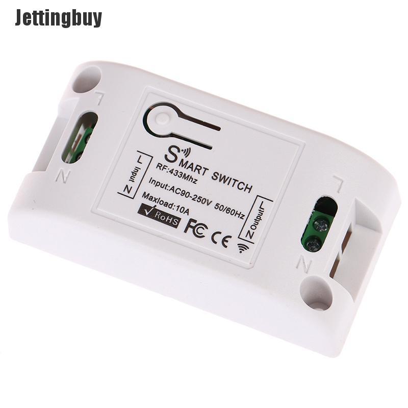 Jettingbuy Công Tắc Thông Minh RF 433 Mhz Bộ Thu RF Không Dây Rơ Le Hẹn Giờ Điện Thoại Điều Khiển Từ Xa