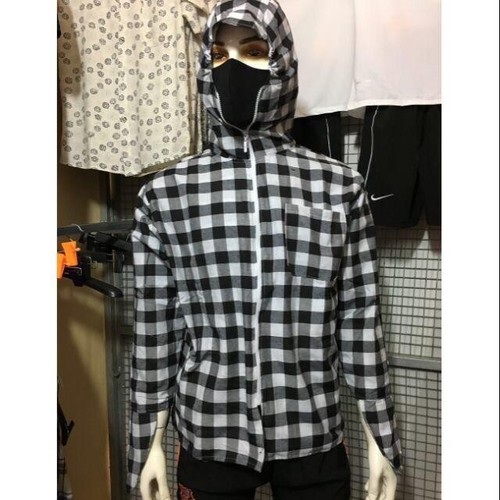 Áo chống nắng kẻ caro nam kèm khẩu trang 2 lớp giao màu ngẫu nhiên